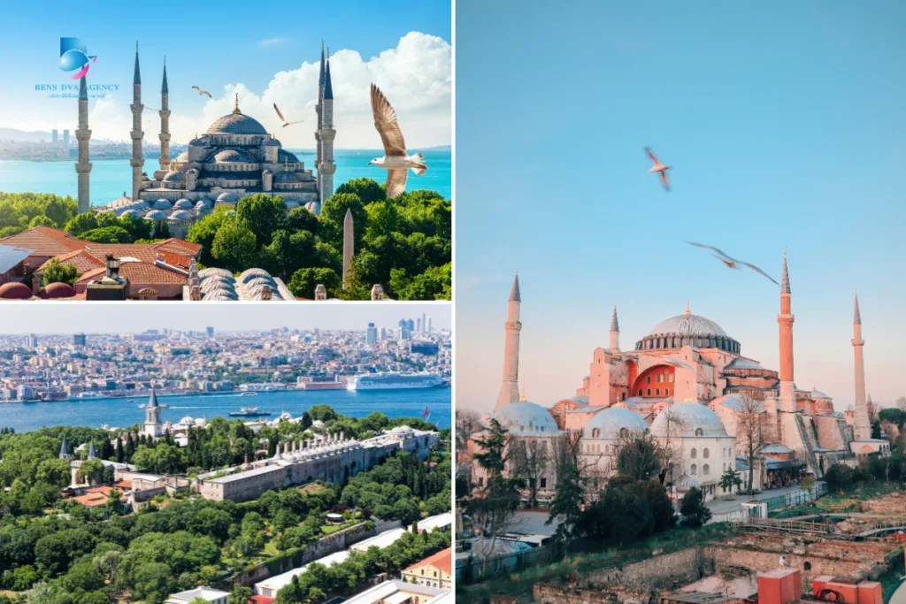 อิสตันบูล (Istanbul),พระราชวังโทพคาปี (Topkapi Palace), สุเหร่าโซเฟีย (Hagia Sophia), มัสยิดสีน้ำเงิน (Blue Mosque)