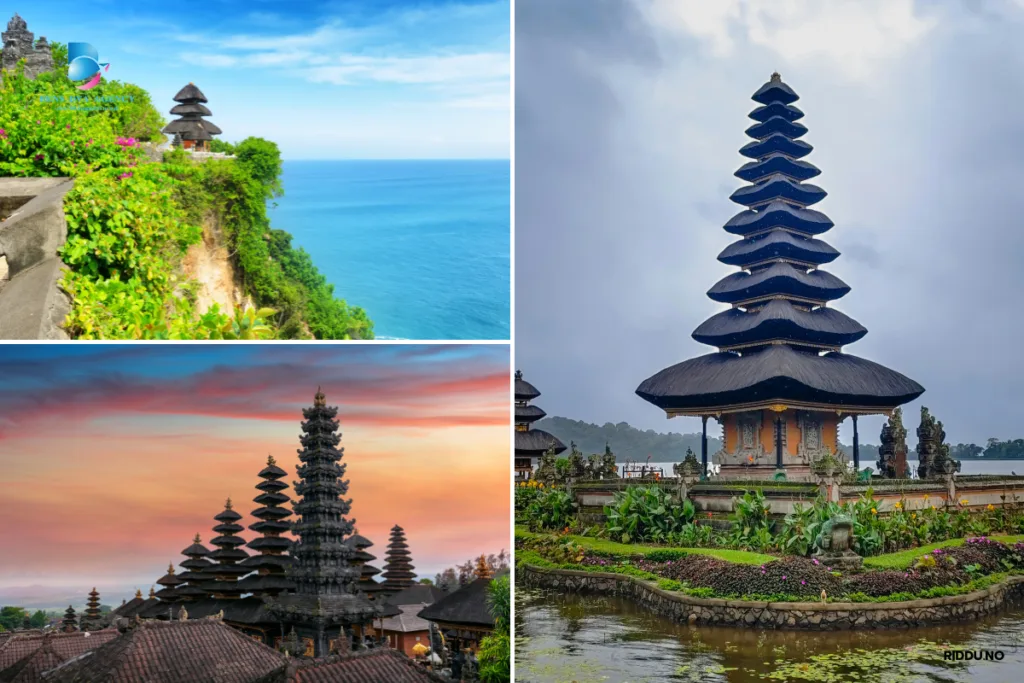 วัดในบาหลี วัดอูลูวาตู (Uluwatu Temple), วัดอูลันดานูบราตัน (Ulun Danu Beratan Temple) และ วัดเบซากีห์ (Besakih Temple)