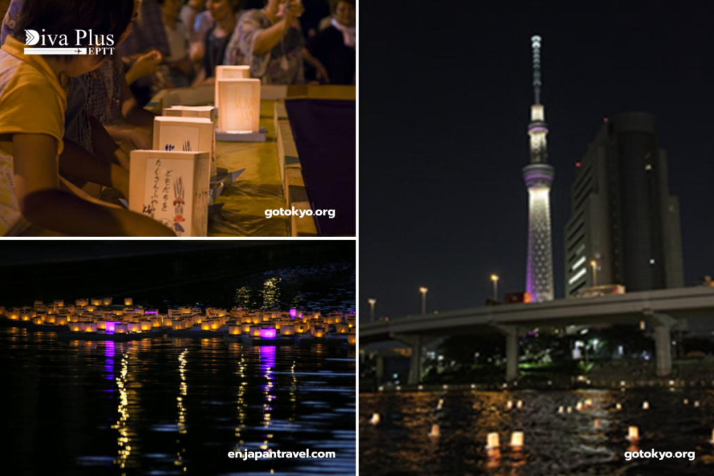 พิธีลอยโคมแม่น้ำสุมิดะ (Sumida River Toro Nagashi)