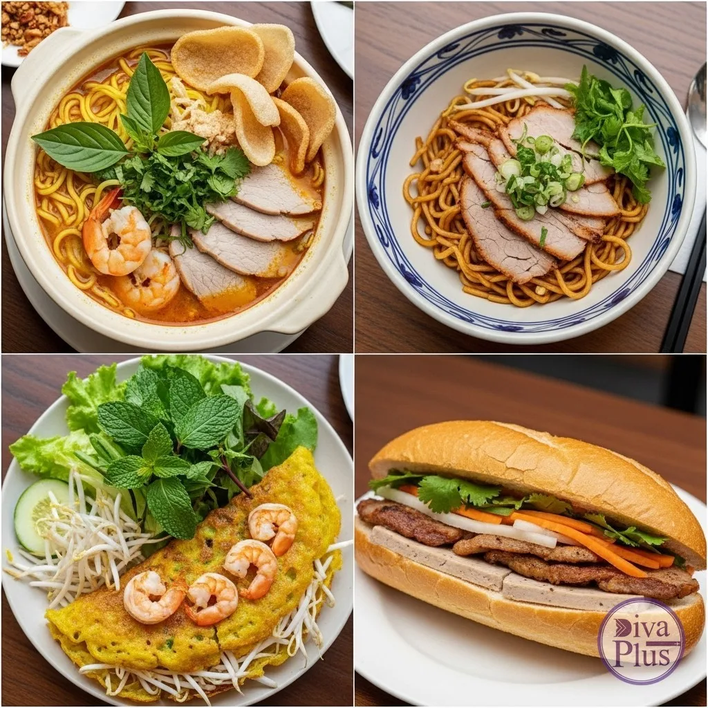 อาหารดานัง ฮอยอัน หมี่กว๋าง เกาเหลา บั๋นแซ่ว บั๋นหมี่