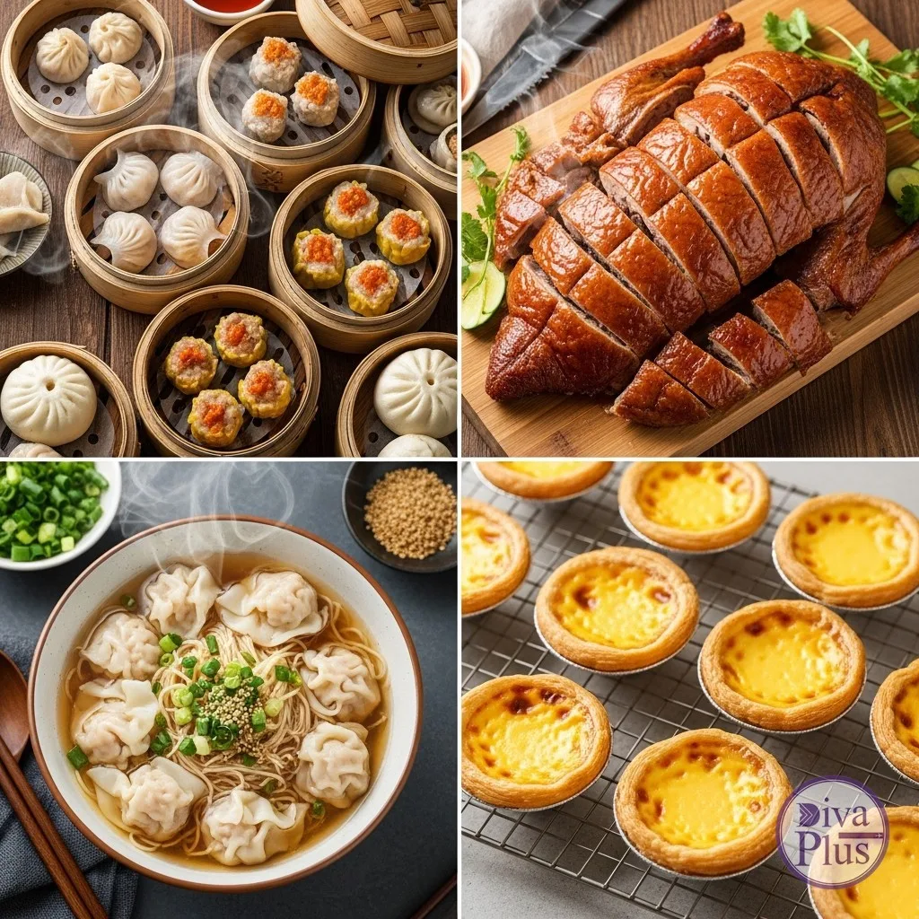 อาหารฮ่องกง ติ่มซำ ห่านย่าง บะหมี่วอนตอน เอ้กทาร์ต