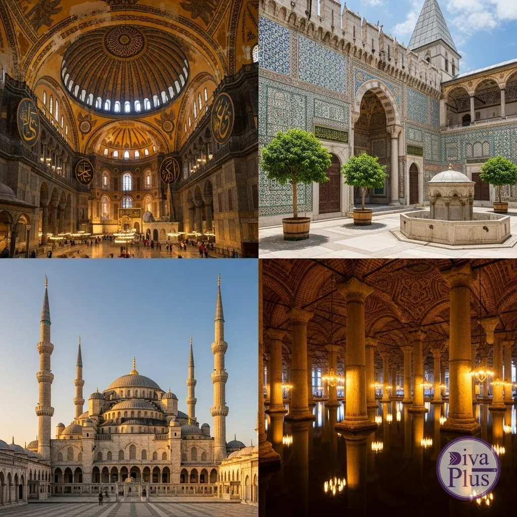 สถานที่ท่องเที่ยวสำคัญอิสตันบูล ฮาเกียโซเฟีย พระราชวังท็อปกาปี มัสยิดสีน้ำเงิน อ่างเก็บน้ำใต้ดิน