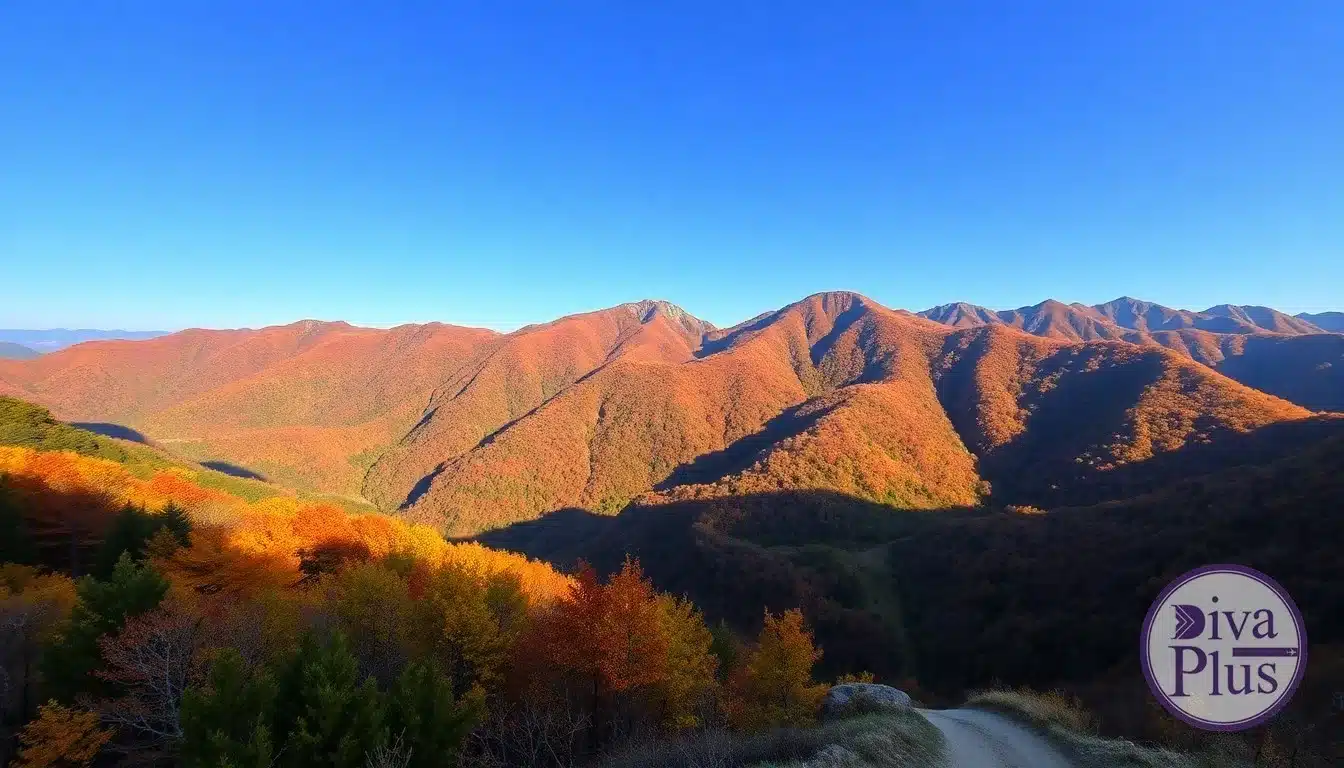 ภูเขาเกาหลีเปลี่ยนสีเป็นสีแดงส้มเหลือง ช่วง Autumn