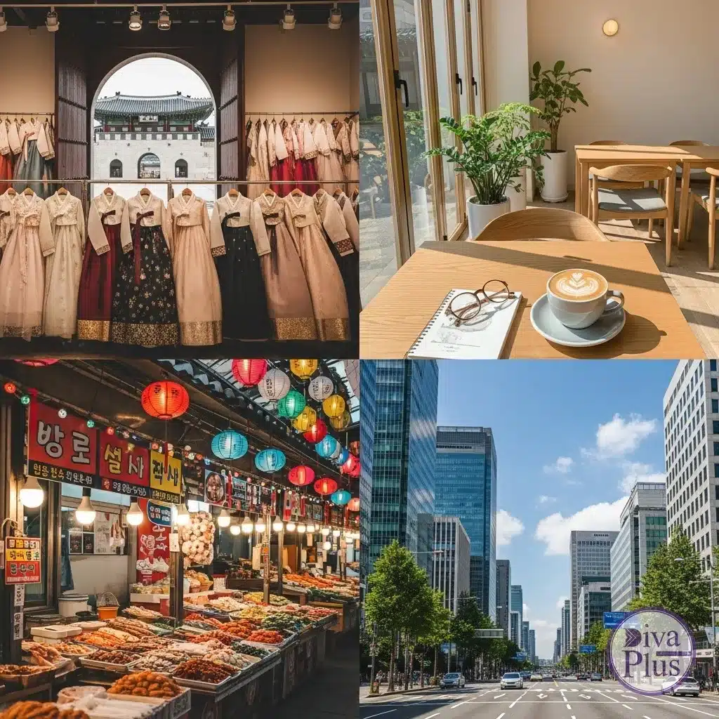วัฒนธรรมเกาหลี ชุดฮันบก คาเฟ่ ตลาด ช้อปปิ้ง