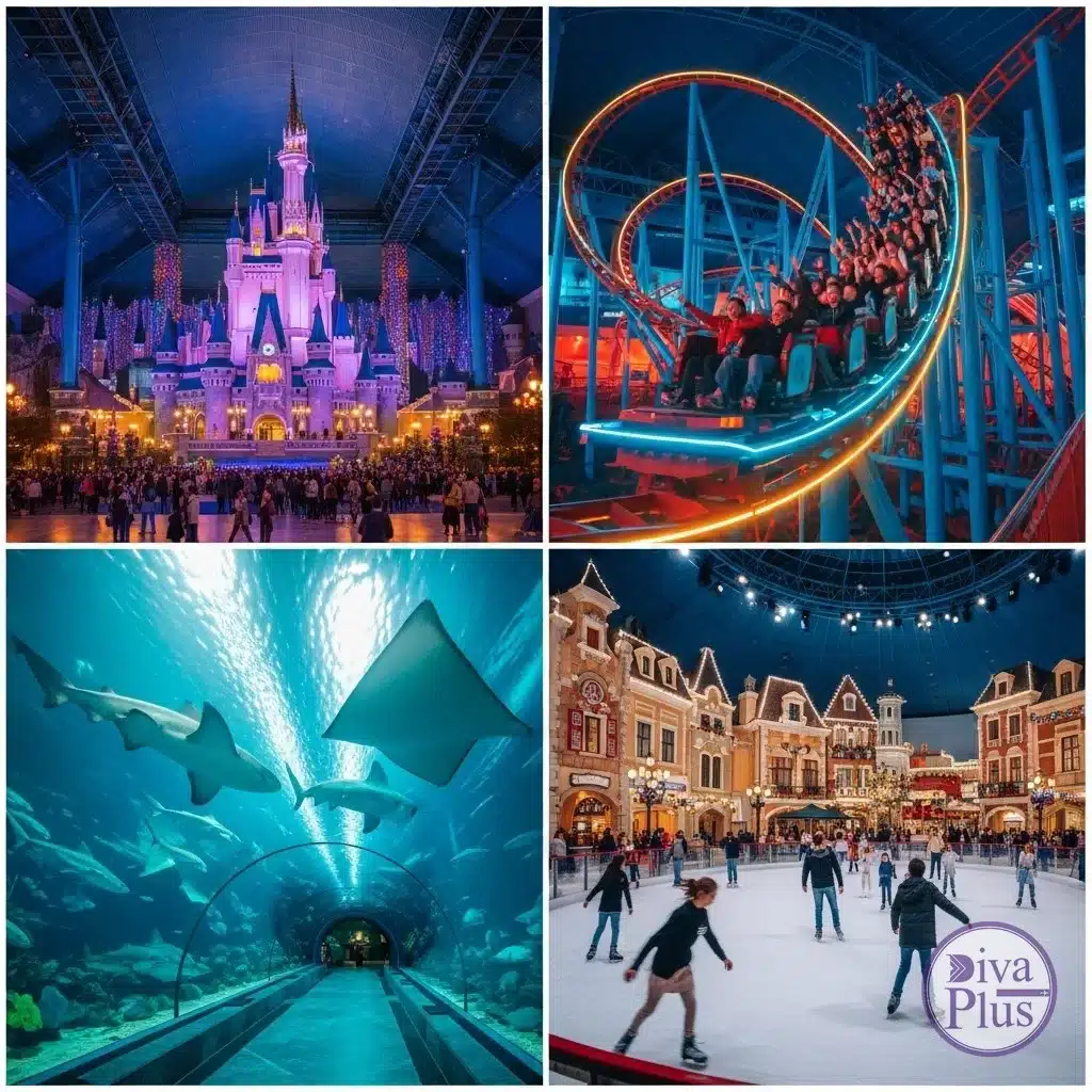 Lotte World สวนสนุกในร่มเกาหลี ปราสาท พิพิธภัณฑ์สัตว์น้ำ