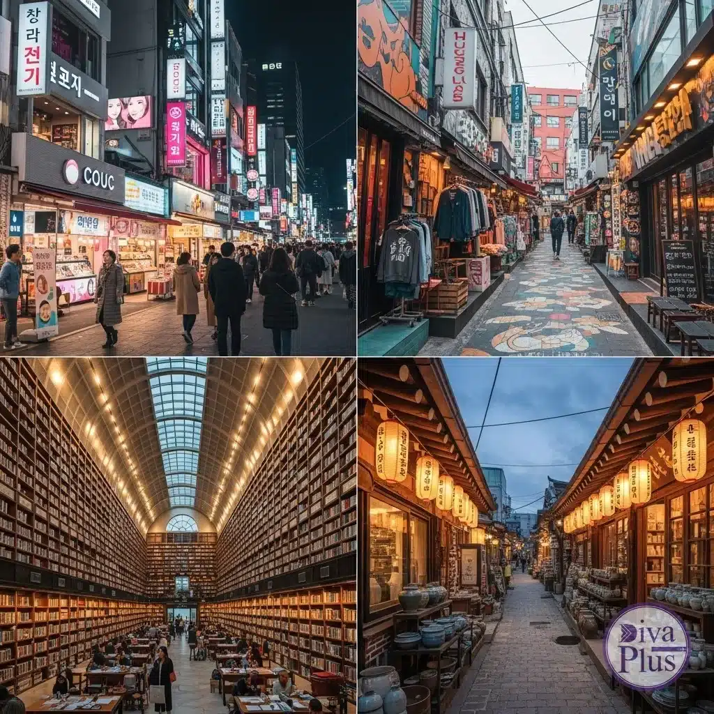 ย่านช้อปปิ้งโซล เมียงดง ฮงแด กังนัม อินซาดง