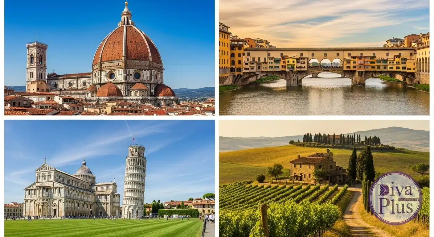 ทัวร์ฟลอเรนซ์ทัสคานี โดมมหาวิหาร Duomo สะพาน Ponte Vecchio หอเอนปิซา และไร่องุ่นทัสคานี ทริปส่วนตัวอิตาลี