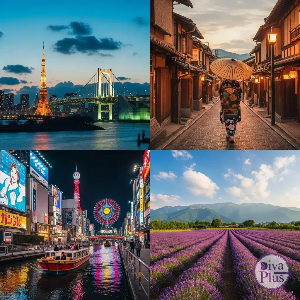 เมืองญี่ปุ่น โตเกียว เกียวโต โอซาก้า ฮอกไกโด