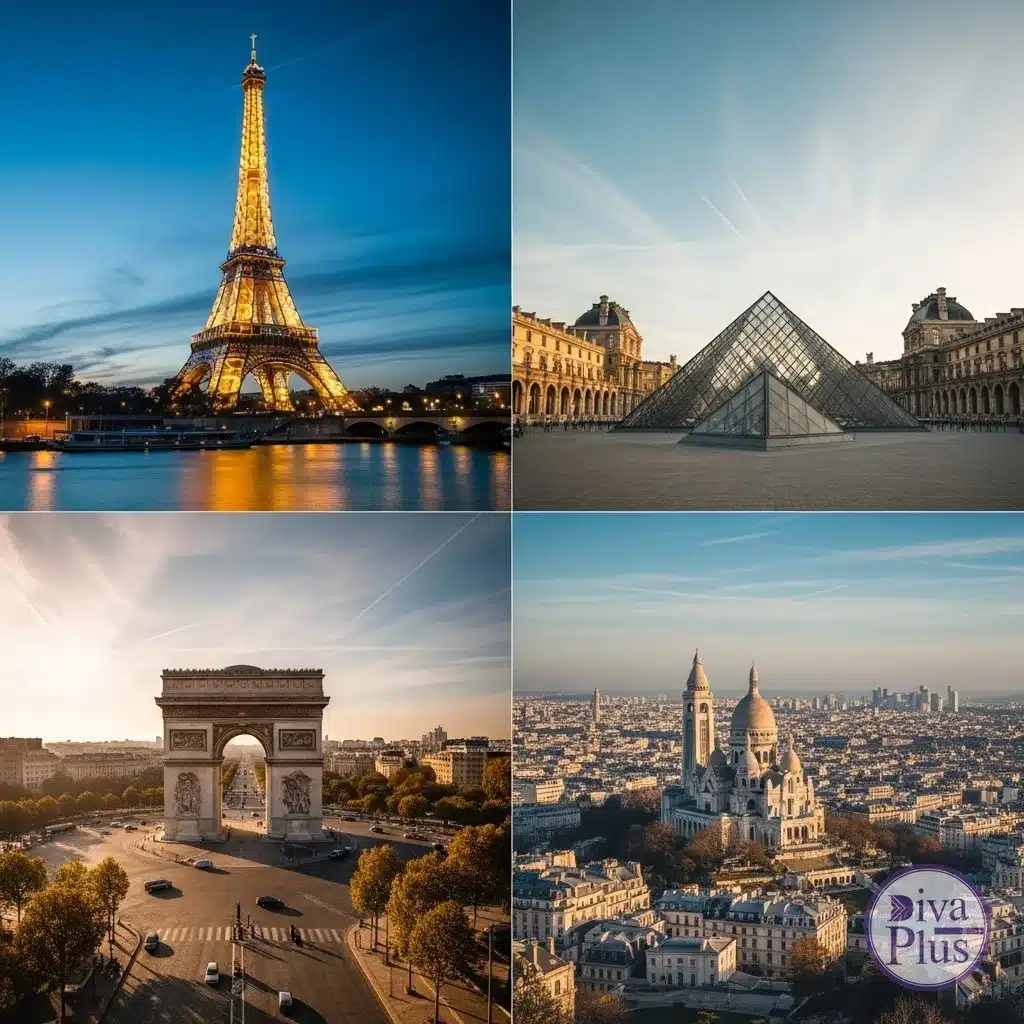 สถานที่ท่องเที่ยวปารีส หอไอเฟล ลูฟร์ ประตูชัย มงต์มาร์ต