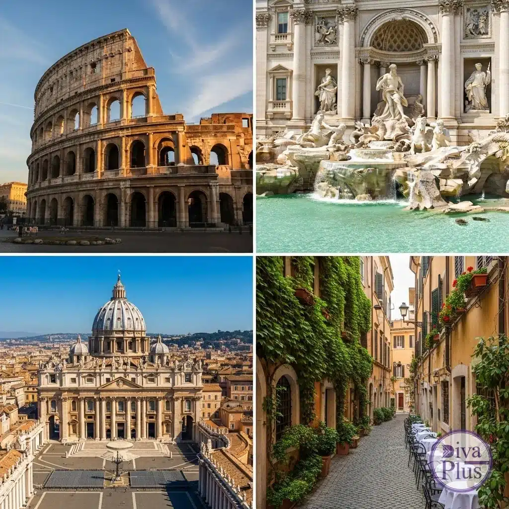 สถานที่ท่องเที่ยวโรม โคลอสเซียม น้ำพุเทรวี วาติกัน แพนธีออน
